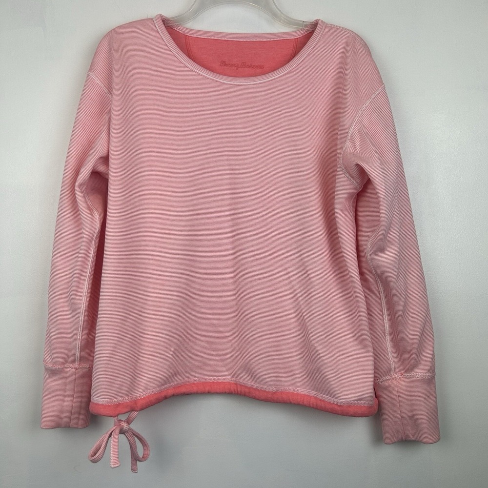 Tommy Bahama Sweatshirt Womens Medium Reversible Pink Casual Athleisure Gym Read